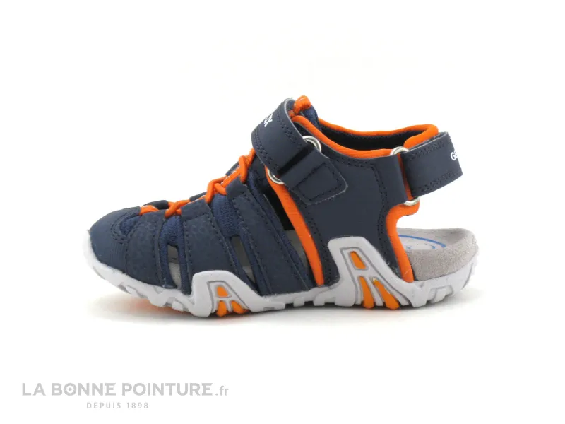 Achat chaussures Geox Bébé Sandale, vente Geox KRAZE B1524A Navy Orange - Sandale sport enfant