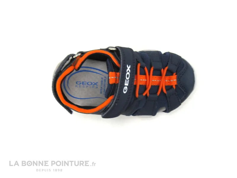 Achat chaussures Geox Bébé Sandale, vente Geox KRAZE B1524A Navy Orange - Sandale sport enfant