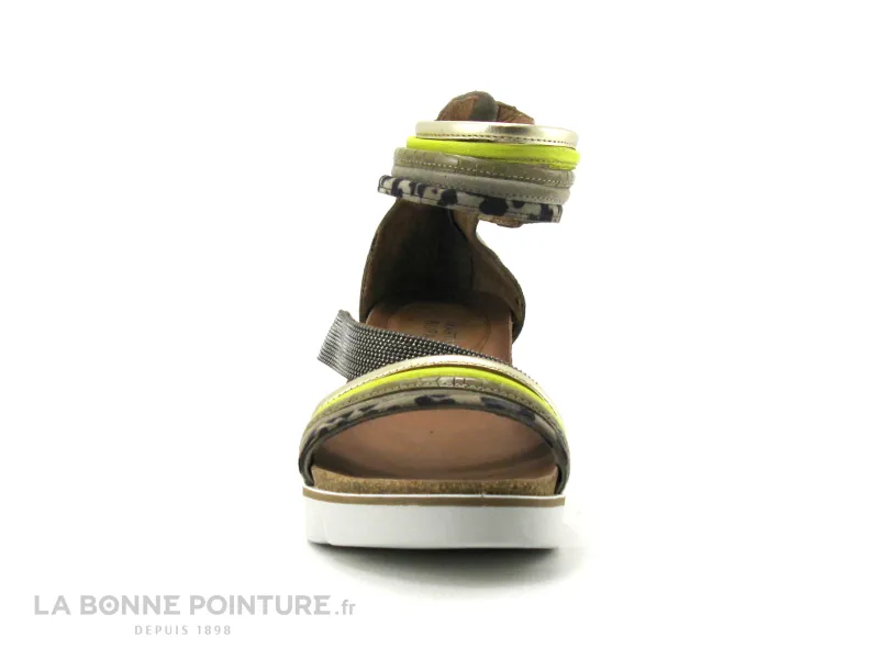 Achat chaussures Martina Buraro Femme Sandale et Nu-pieds, vente Martina Buraro 866035 Kaki Lime Platino - Sandale talon compens