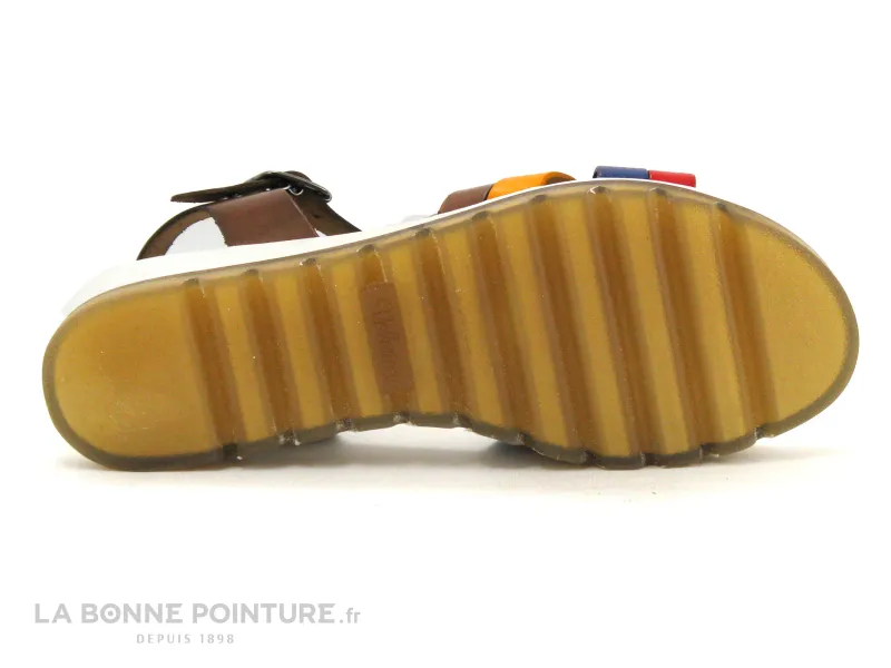 Achat chaussures Valeria's Femme Sandale et Nu-pieds, vente Valerias 6130 Marron Jaune Bleu Rouge - Sandale Femme