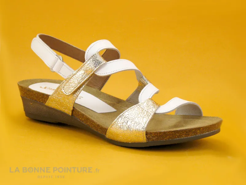 Achat chaussures Xapatan Femme Sandale et Nu-pieds, vente Xapatan 2164 blanco 24 - Sandale confort Femme cuir blanc Or