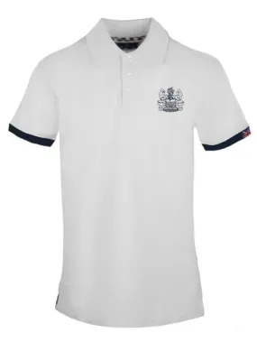 Aquascutum Coat Of Arms Polo Manches Courtes En Coton Stretch Blanc - Achetez À Prix Outlet!