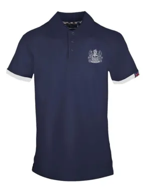 Aquascutum Coat Of Arms Polo Manches Courtes En Coton Stretch Marine - Achetez À Prix Outlet!