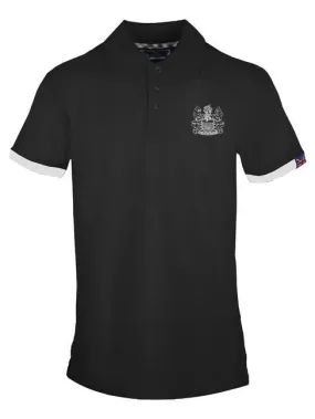 Aquascutum Coat Of Arms Polo Manches Courtes En Coton Stretch Noir - Achetez À Prix Outlet!