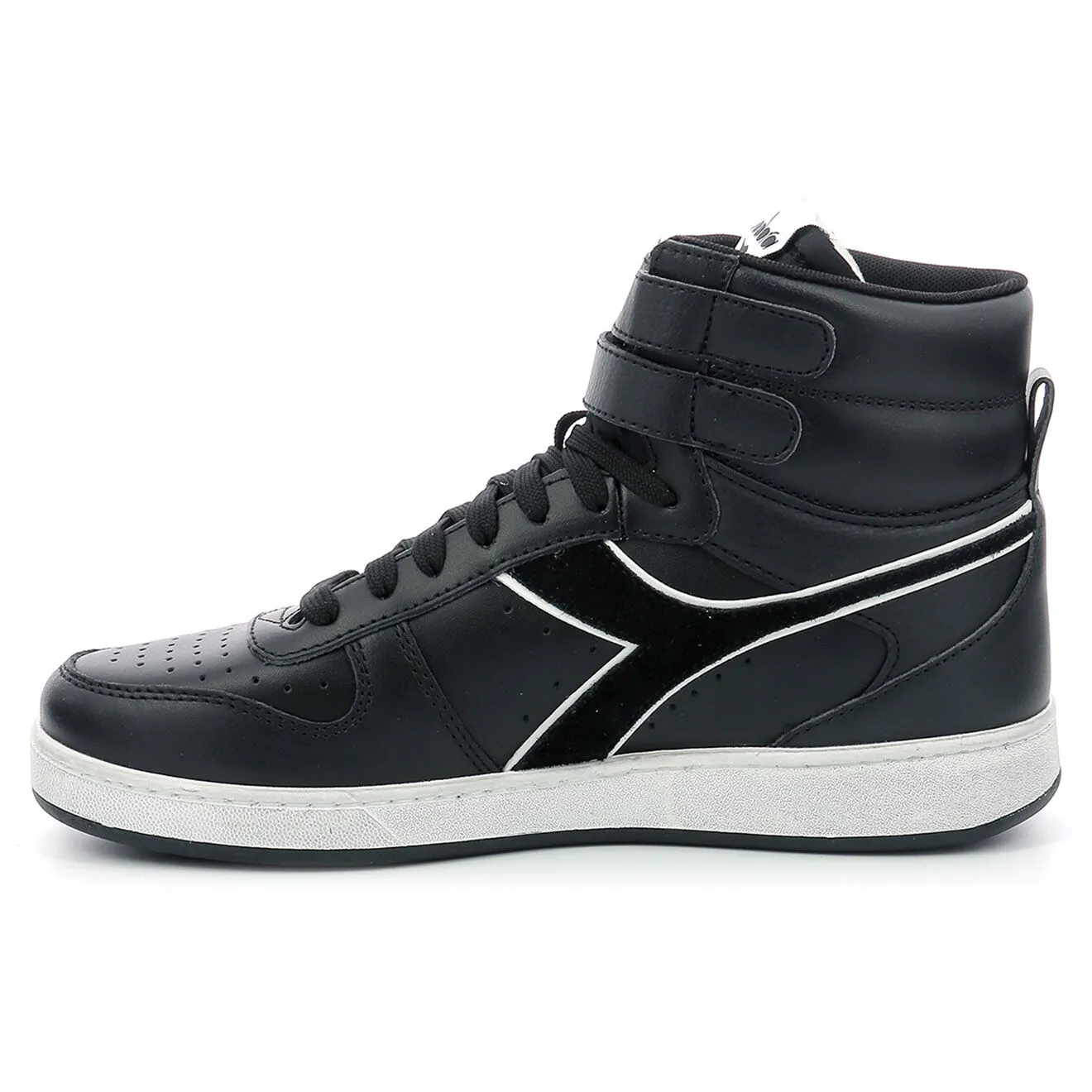 Baskets en Cuir Magic Bas Mid I noires