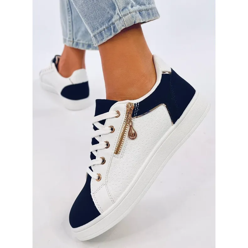 Baskets femme Barges Whitenavy blanche