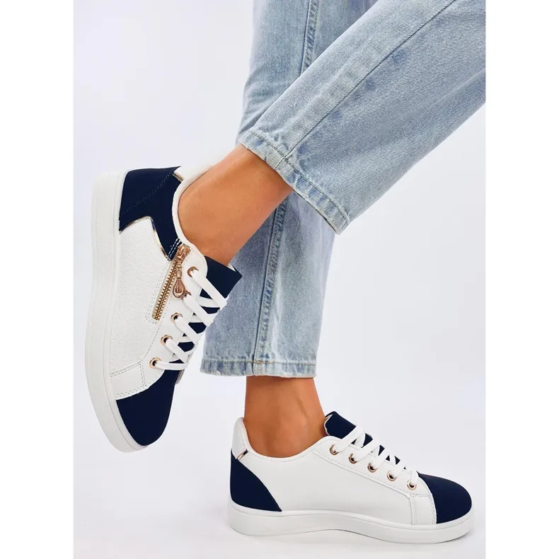 Baskets femme Barges Whitenavy blanche