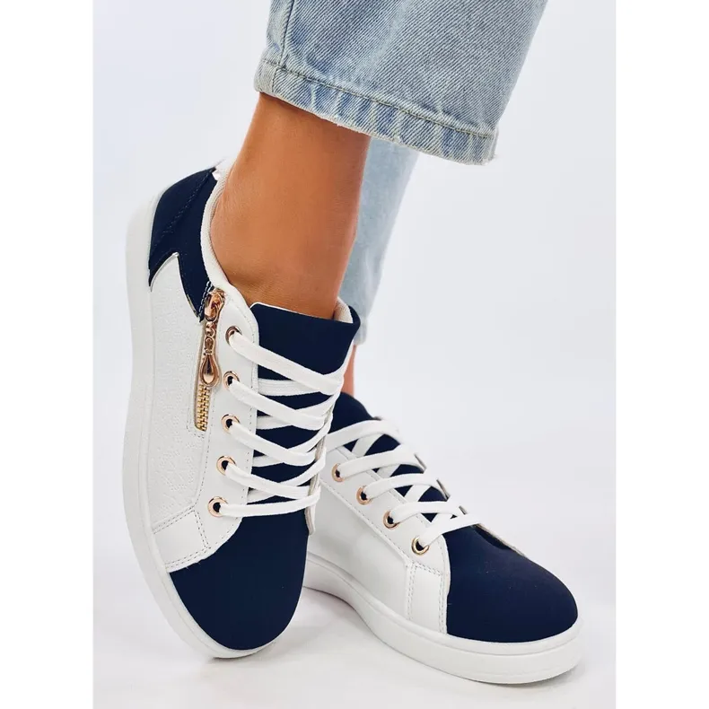 Baskets femme Barges Whitenavy blanche