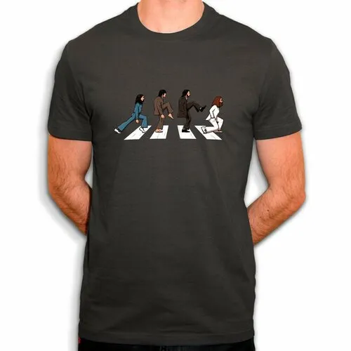 Beatles monty python - t-shirt en coton bio - parodie abbey road - passage clouté