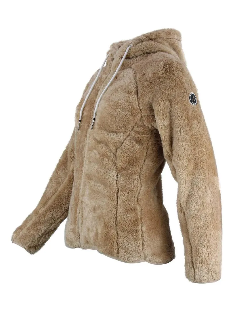 Blouson polaire à capuche femme ALANZO - Beige