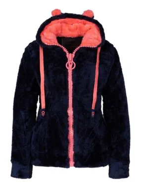 Blouson polaire à capuche femme ARELI - Bleu marine