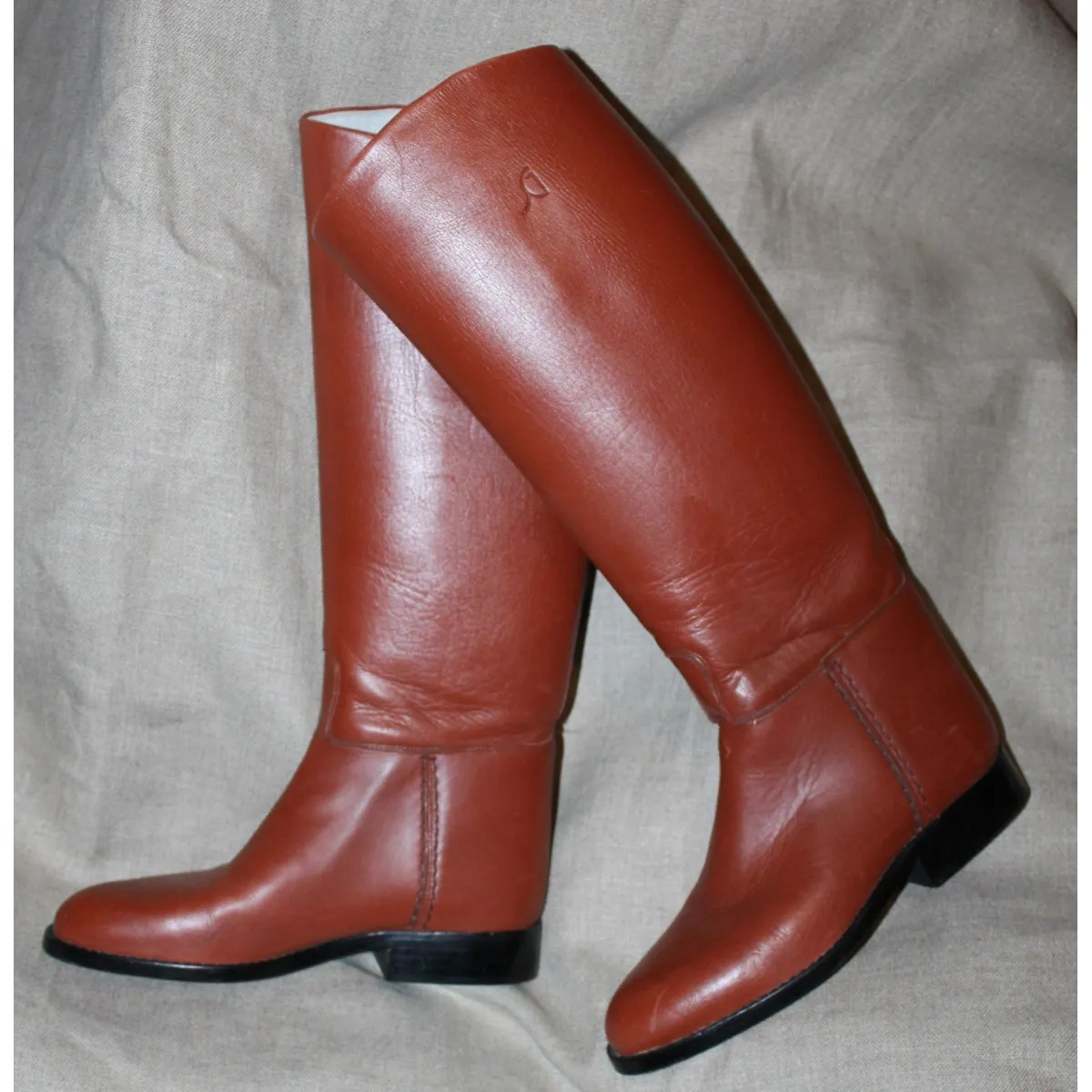 Bottes d'équitation Sergio Grasso P 37 2 cuir Marron Cavalière couture neuves