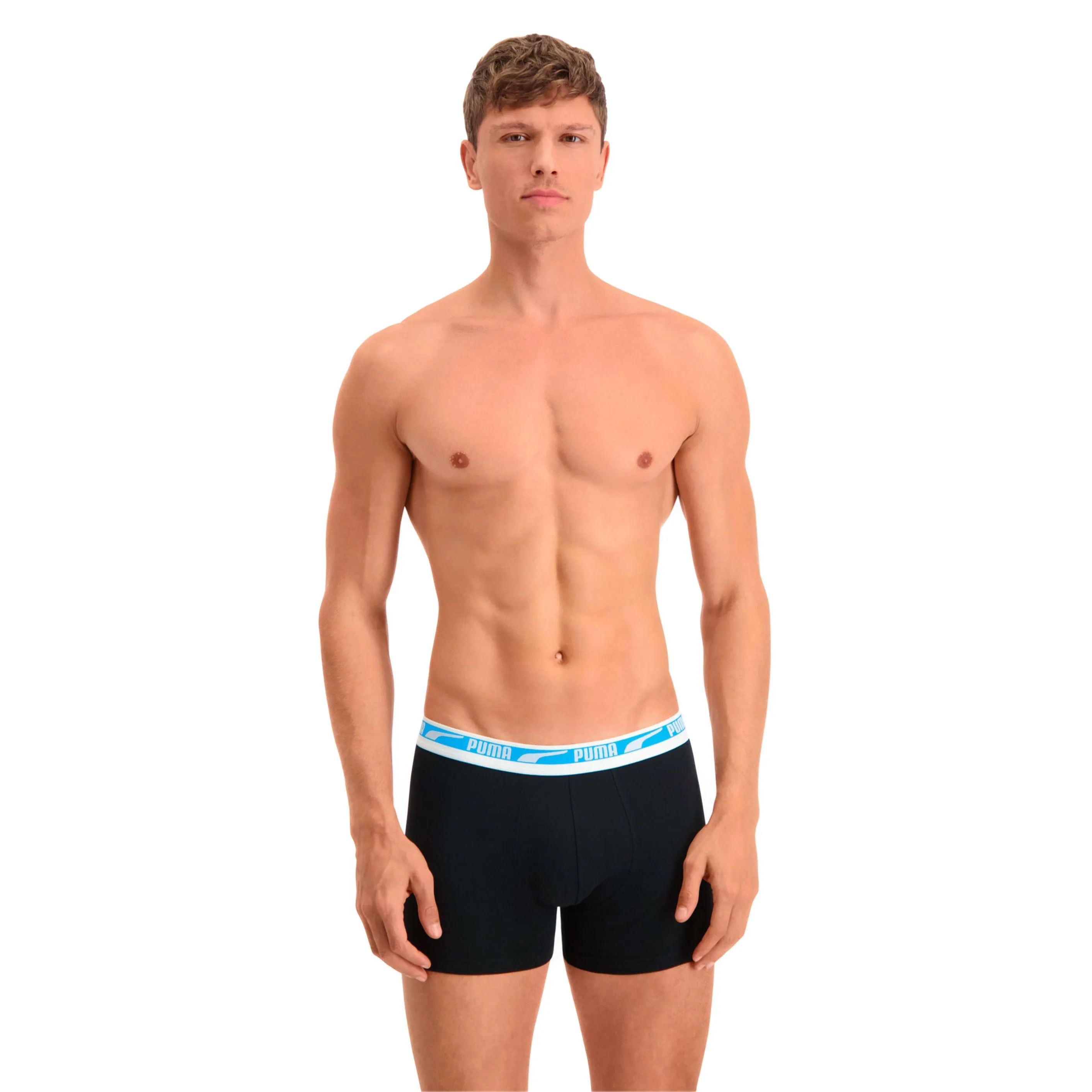 Boxer Multi logo - noir (Lot de 2) - Puma : vente shorty boxers hom...