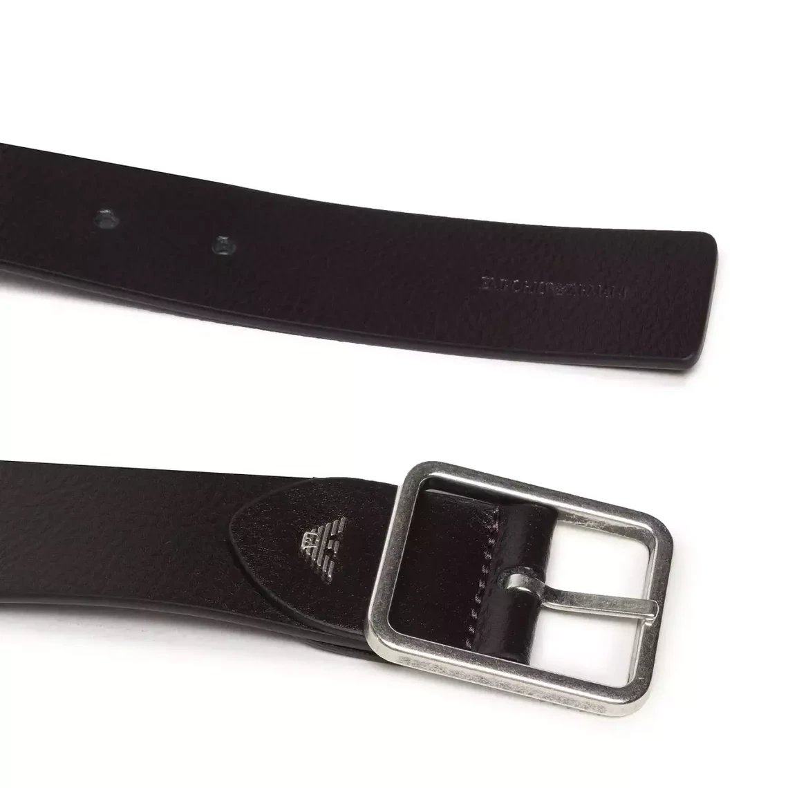 Ceinture noir en cuir Emporio Armani - Ceinture & bretelle Homme sur MenCorner