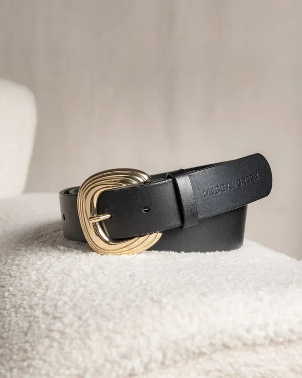 Ceinture signature avec boucle travaillée noir 