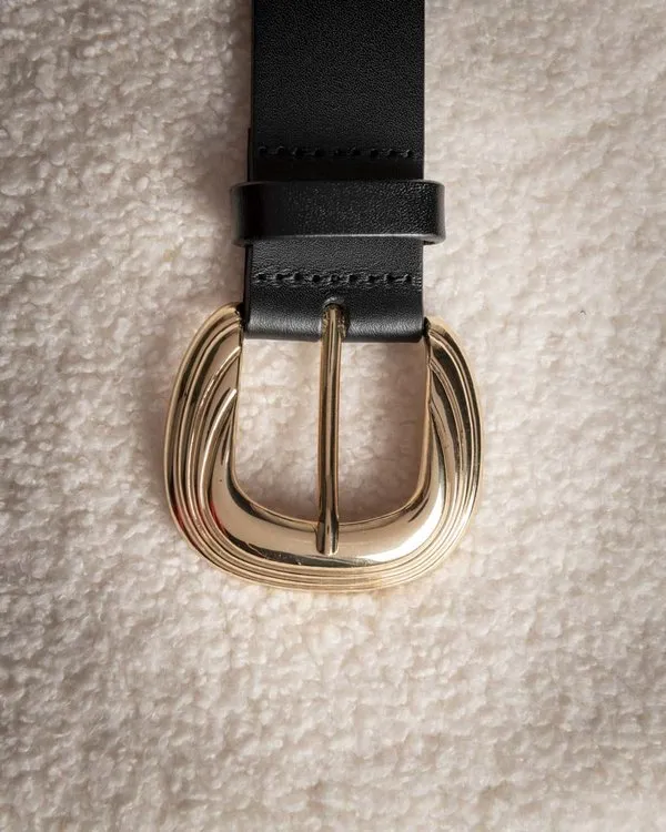 Ceinture signature avec boucle travaillée noir 