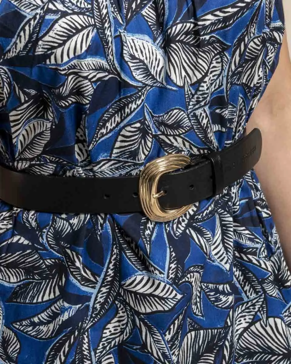 Ceinture signature avec boucle travaillée noir 