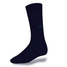 Chaussettes bleu marine en coton fil d'Ecosse avec sulky