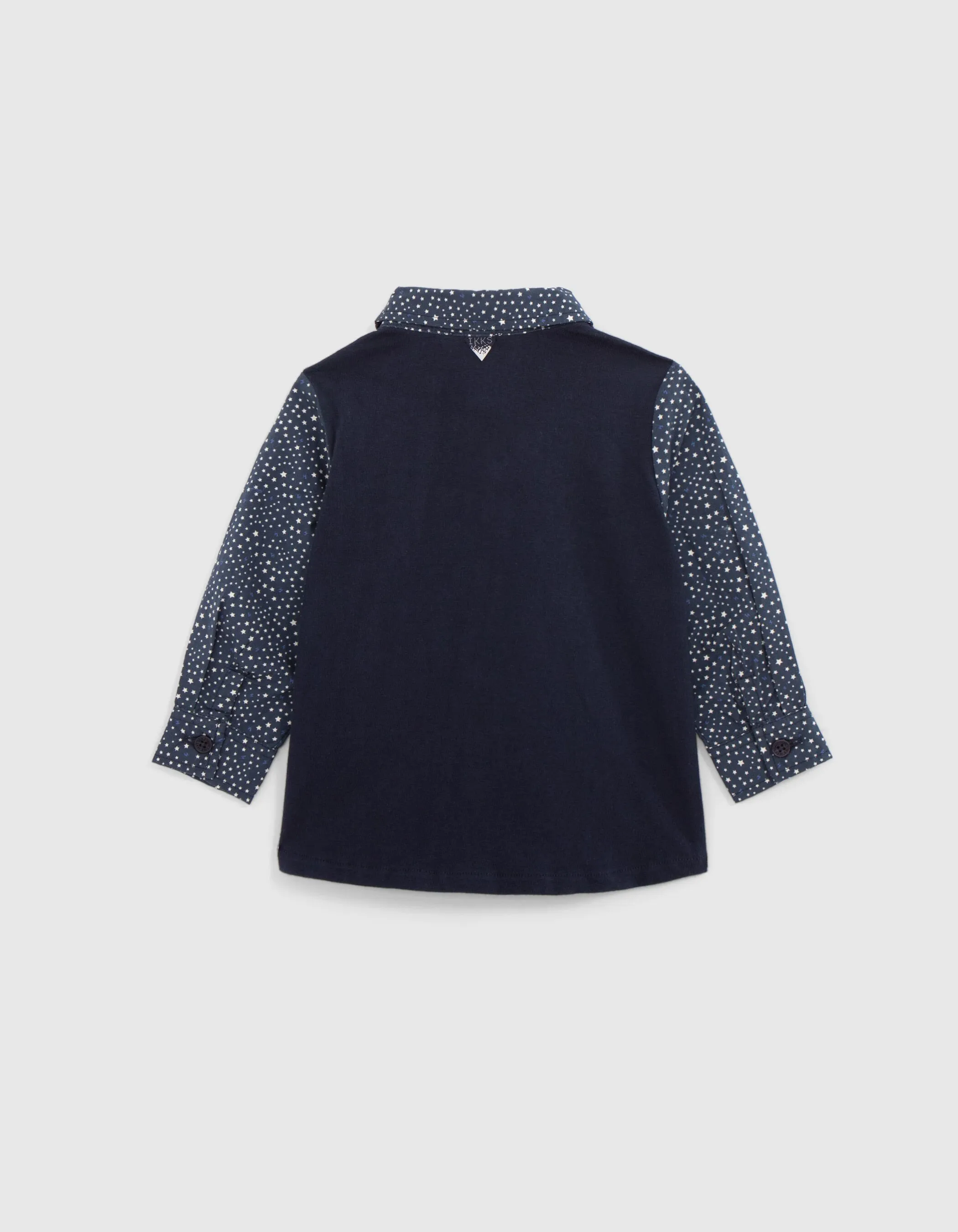 Chemise bi-matière marine imprimé étoiles bébé garçon