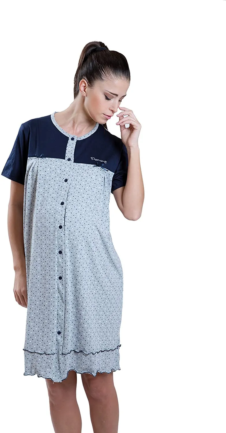 Chemise de Nuit Bicolore avec Ouverture