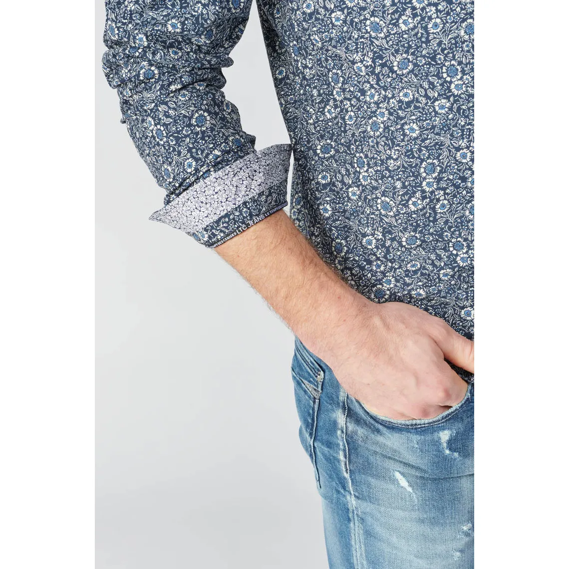 Chemise FABION bleu en coton | 3 Suisses