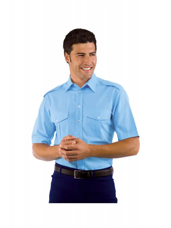 Chemise homme Manches Courtes Bleu Pilota