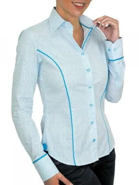 Chemise imprimée DAISY - Bleu turquoise