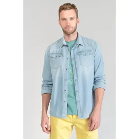 Chemise Juanito en jeans bleu clair Le Temps des Cerises - Chemise Homme sur MenCorner