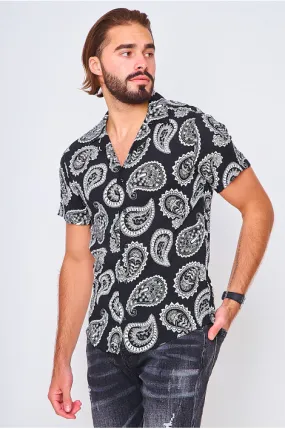 Chemise manches courtes à imprimé paisley