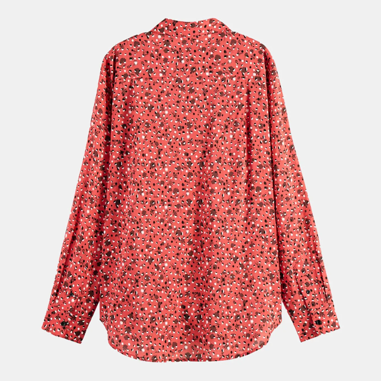 Chemise Oversize en Coton Bio mélangé imprimée rouge