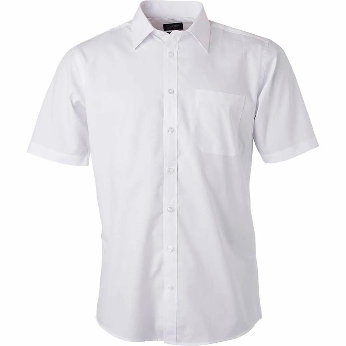 chemise popeline manches courtes - JN680 - homme - blanc 