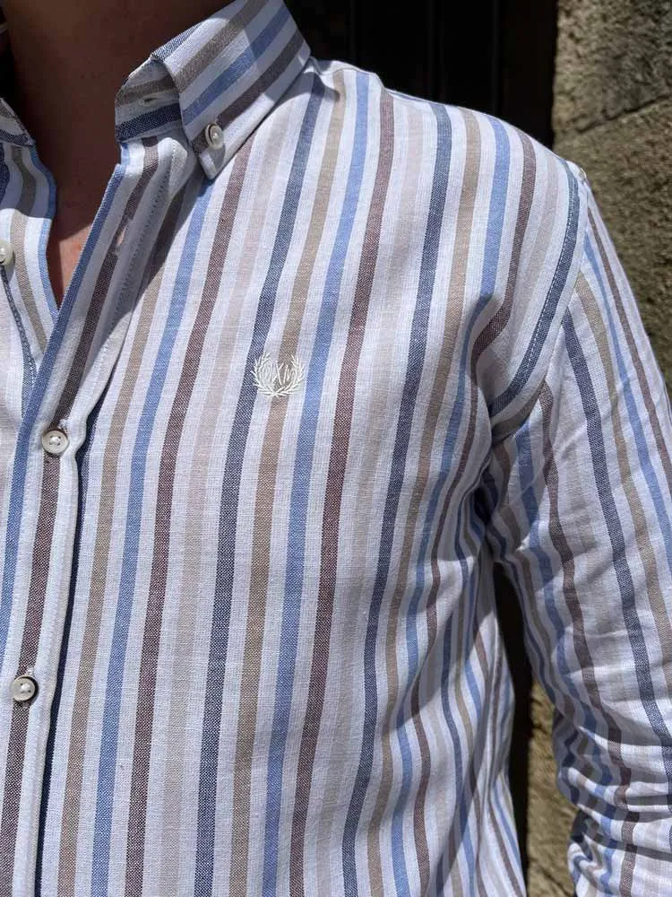 Chemise rayée COLIN - Prêt à porter homme Cléstyle XXS à 6XL M Couleur BLEU