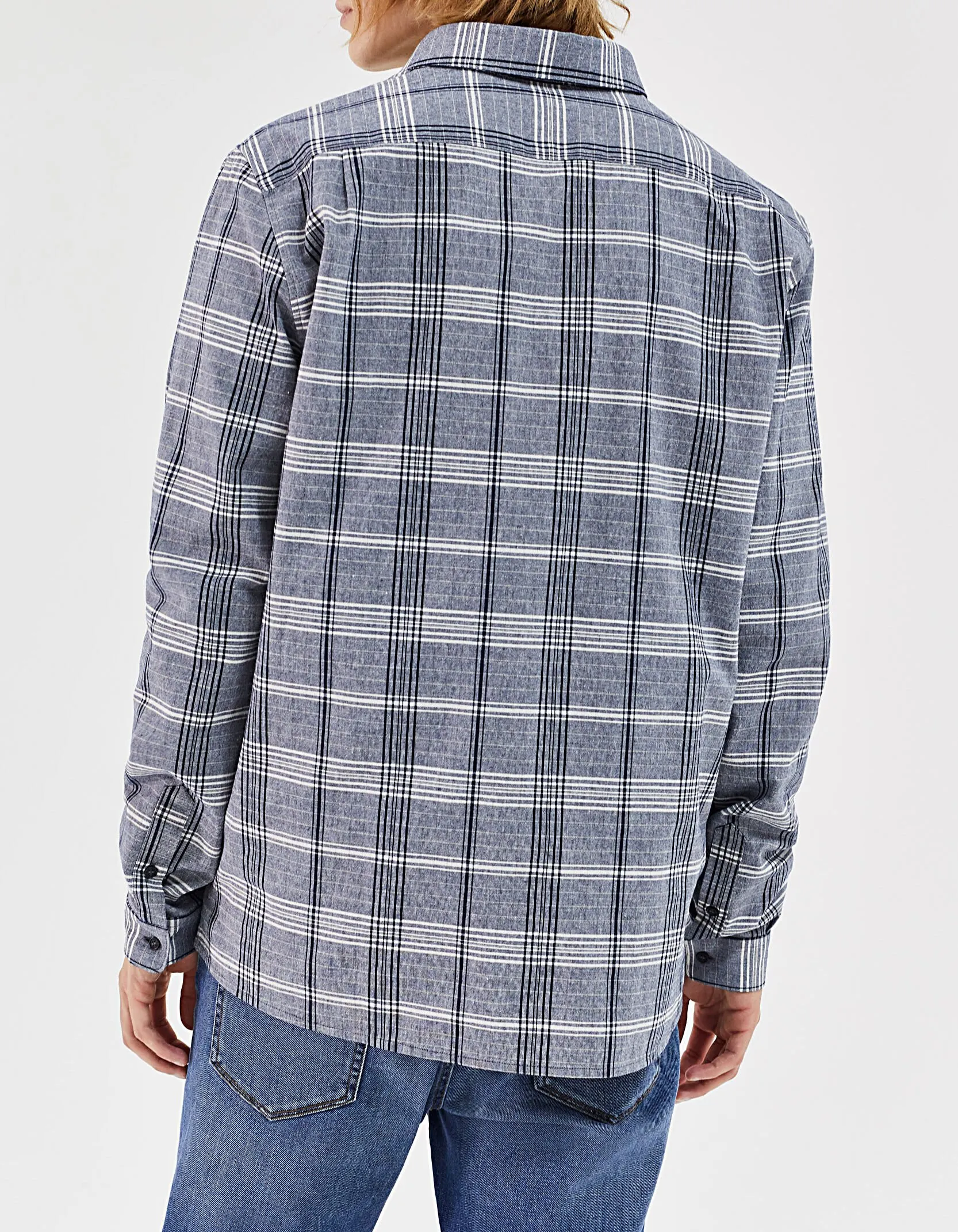 Chemise REGULAR marine à carreaux Homme