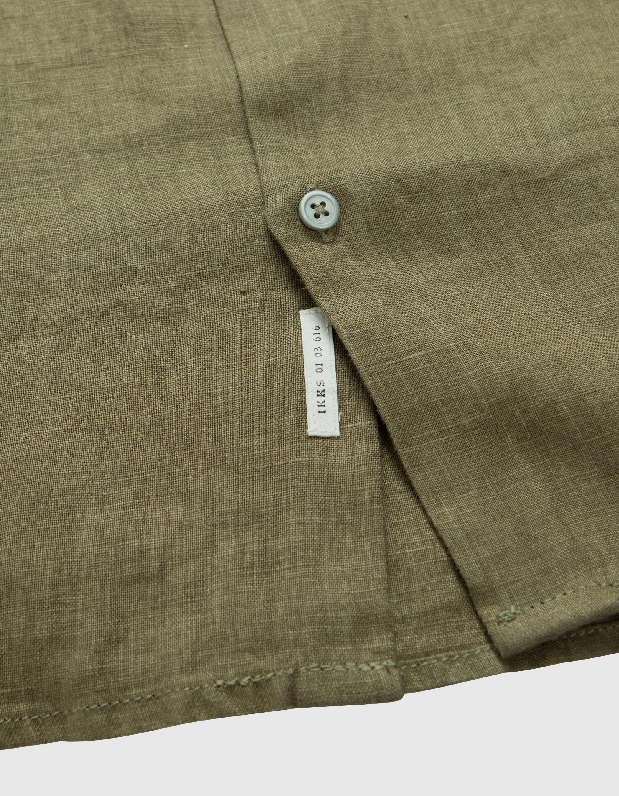 Chemise SLIM army green 100% lin Homme