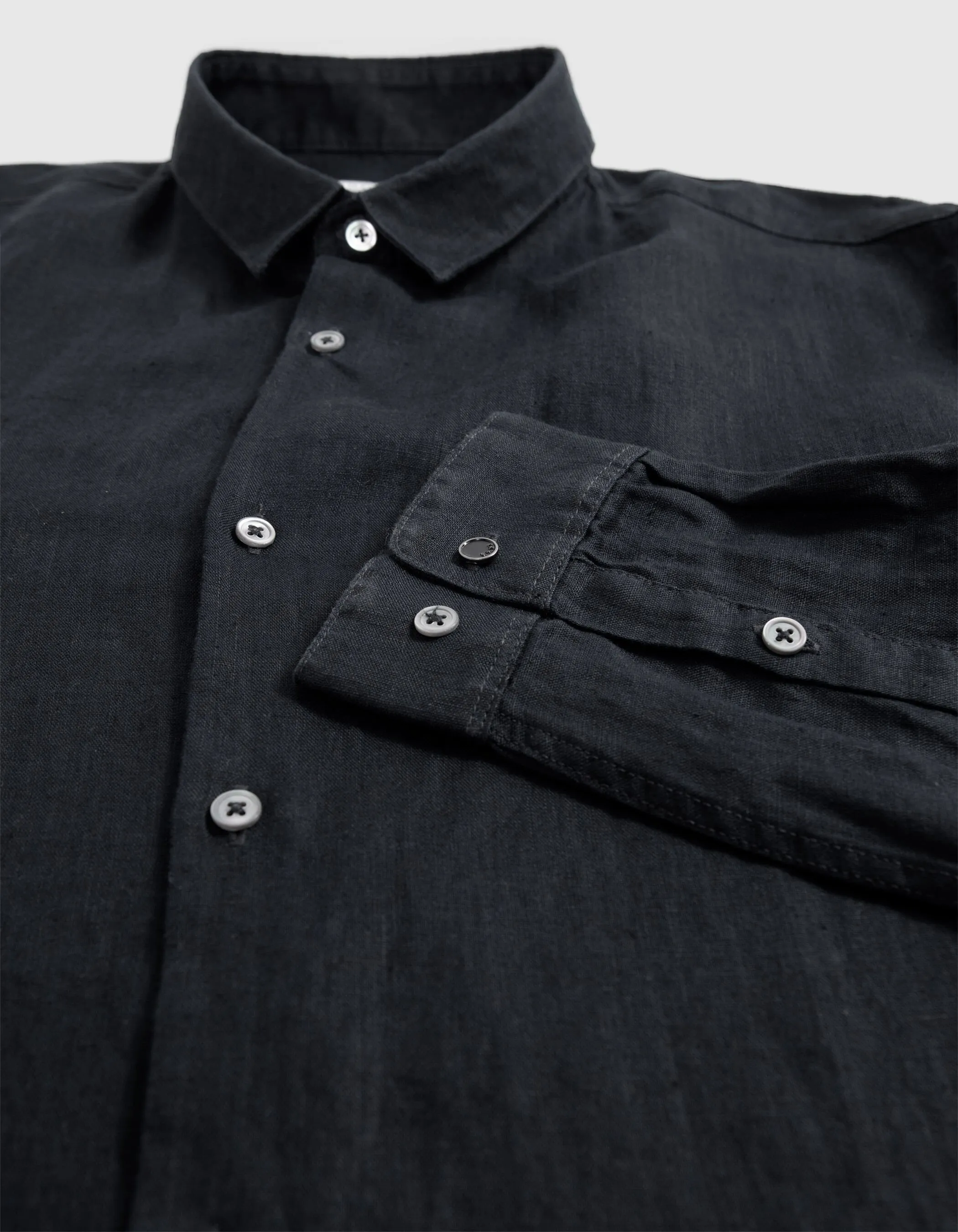 Chemise SLIM noire 100% lin Homme