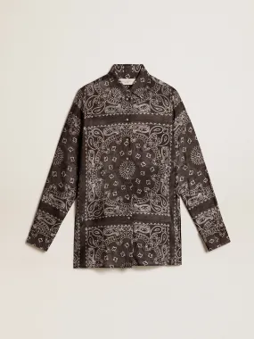 Chemise style pyjama anthracite à imprimé paisley | Golden Goose