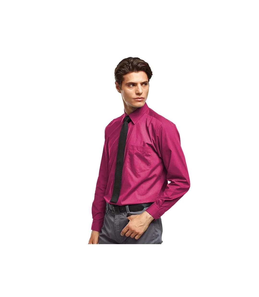 Chemise à manches longues homme rose Premier