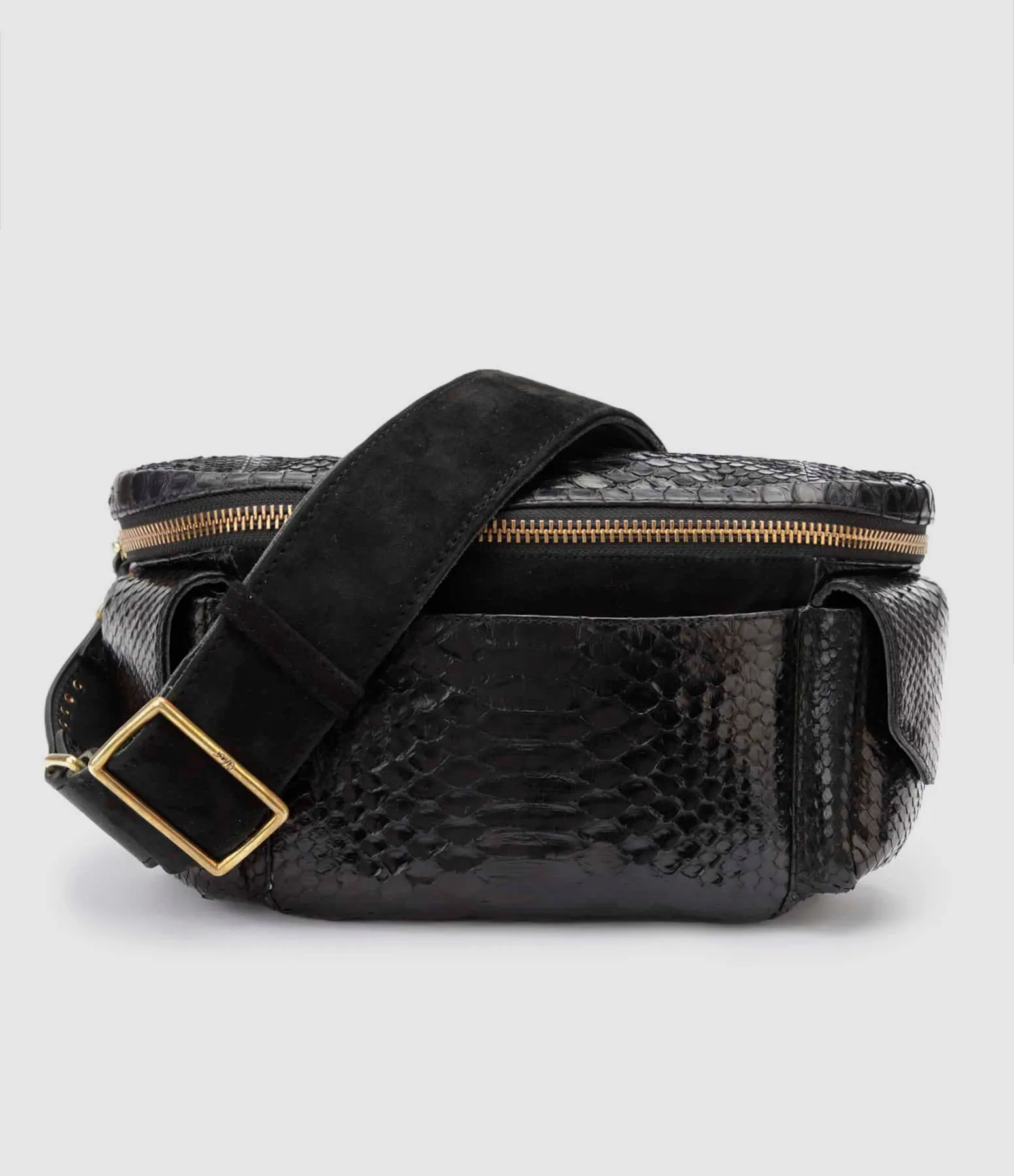 CLARIS VIROT Partager  Sac Banane Jules Python Noir  