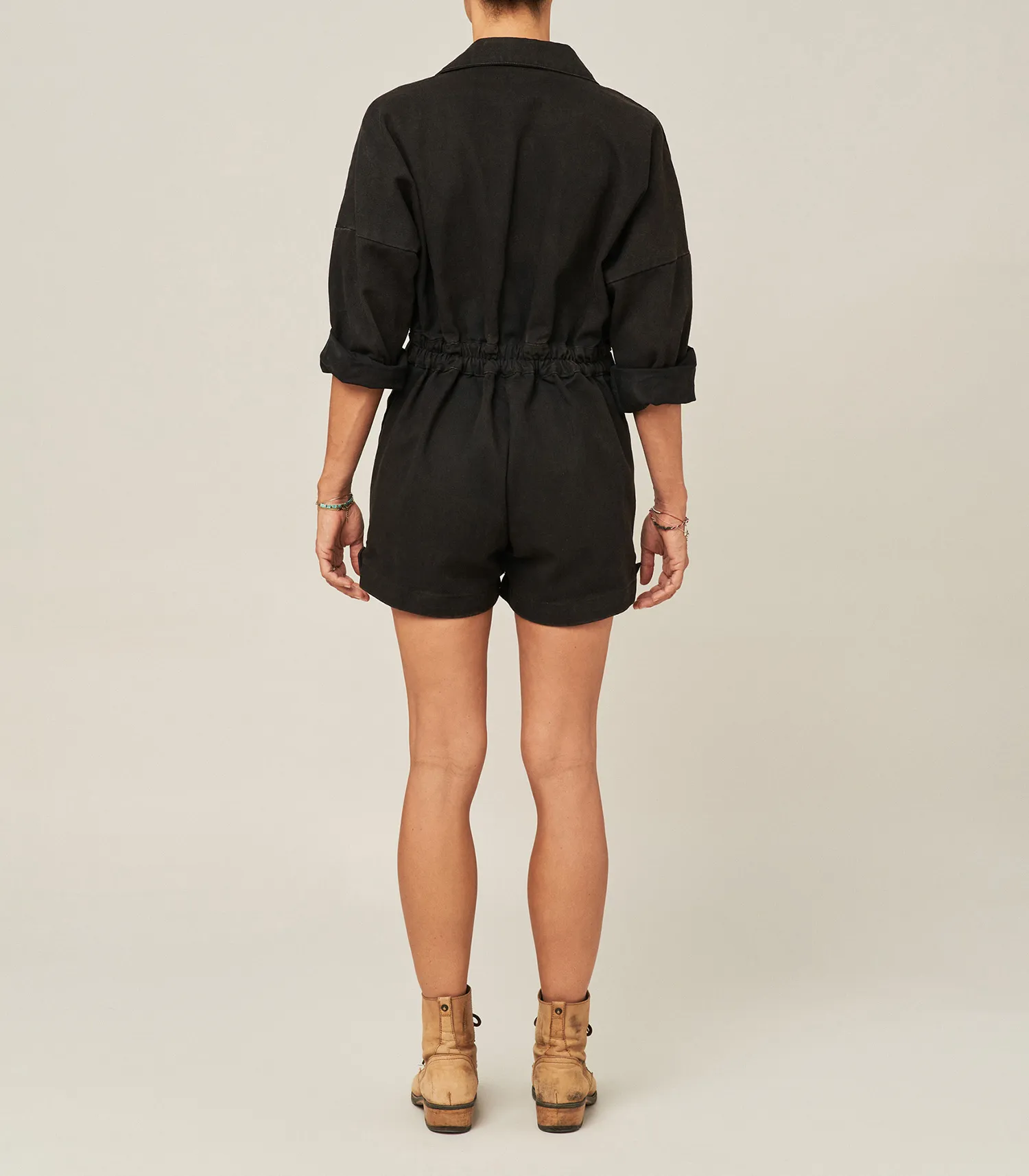 Combishort Trench Coat Noire Maison Saint Julien - Jane de Boy