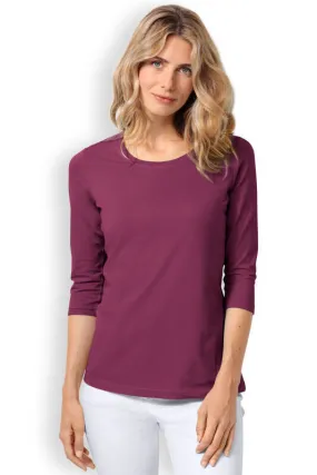 CORE T-shirt Femme - manche 3/4 berry