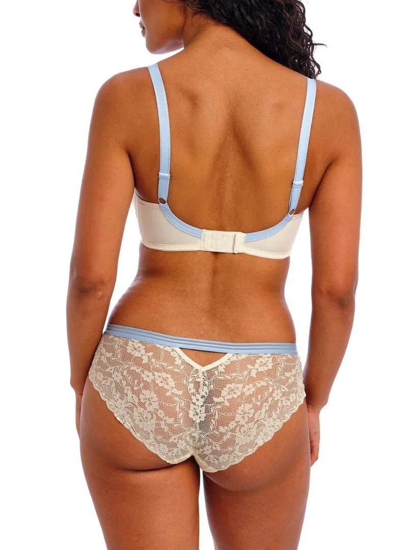 Culotte en dentelle ceinture contrastée Offbeat - Beige clair