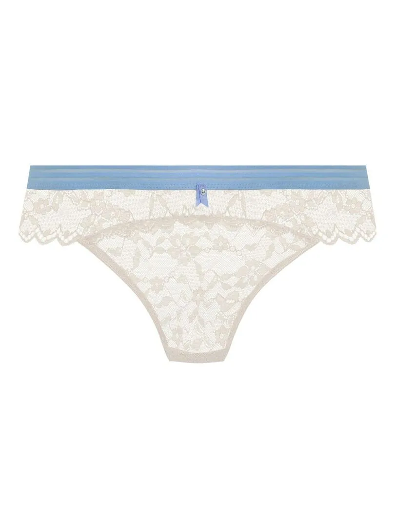 Culotte en dentelle ceinture contrastée Offbeat - Beige clair