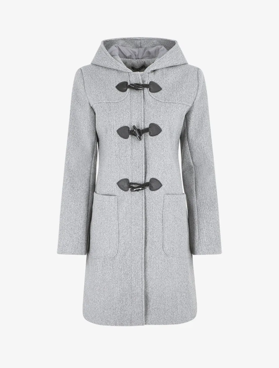 Duffle coat long coupe droite