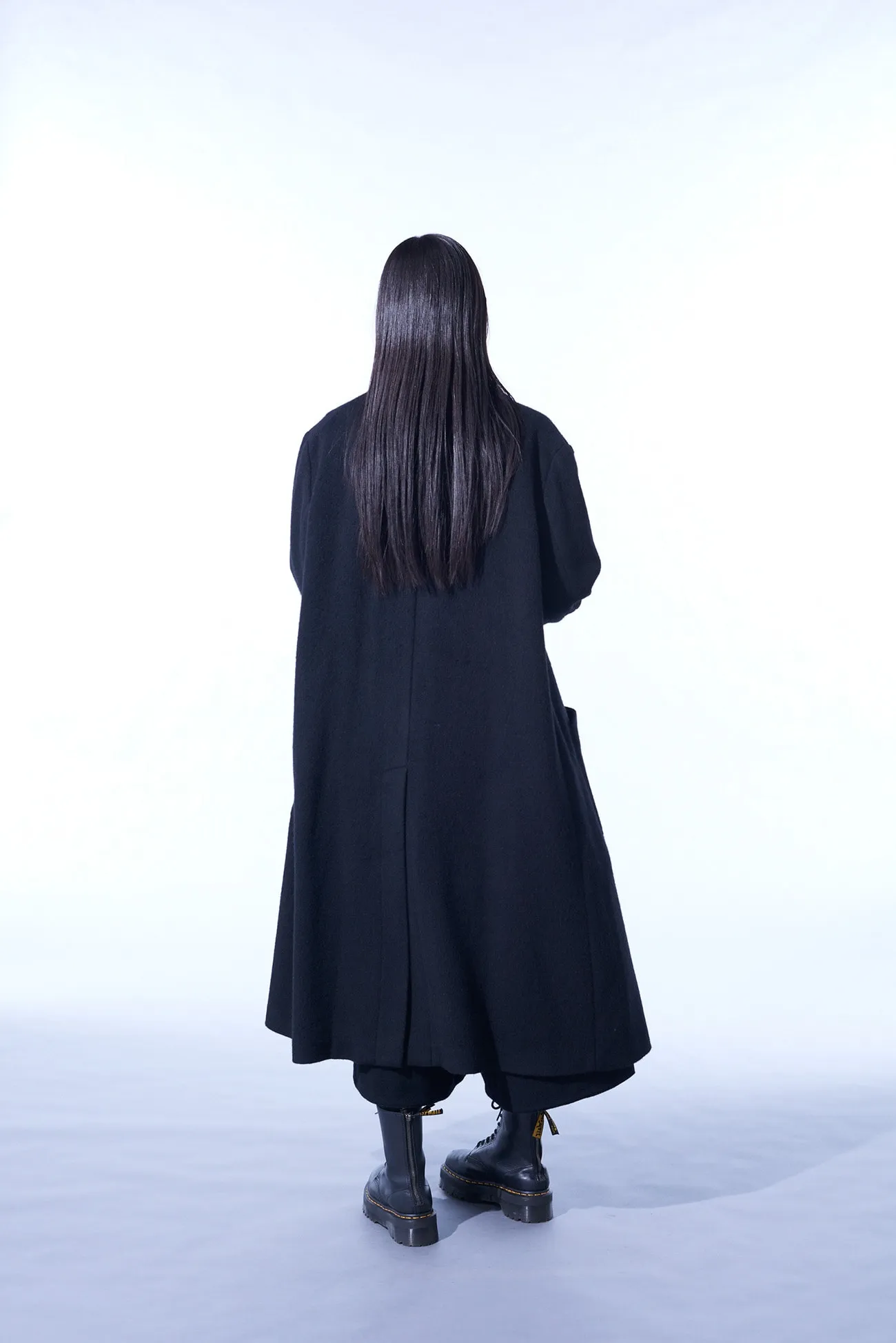 ECO WOOL BEAVER DOUBLE-BREASTED SNAP BUTTON LONG COAT