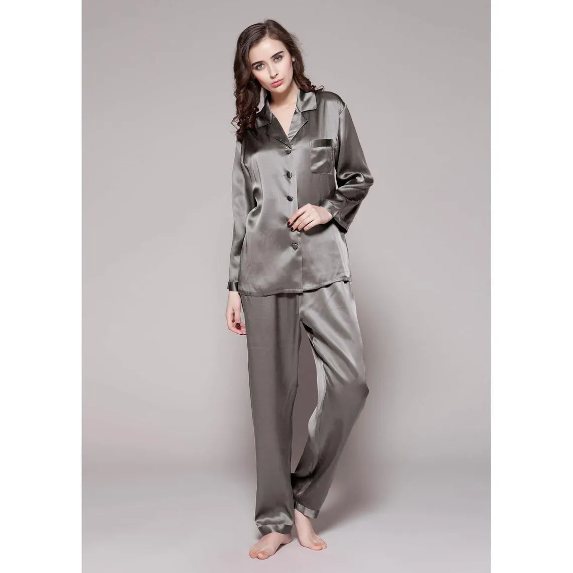 Ensemble De Pyjama En Soie  gris foncé | 3 Suisses