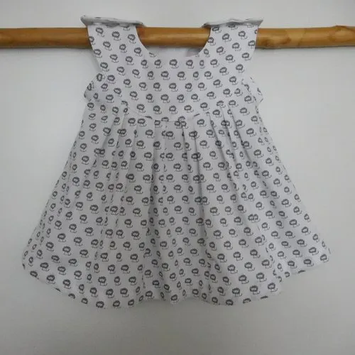 Ensemble robe et béguin en coton , 3-6 mois, cadeau naissance