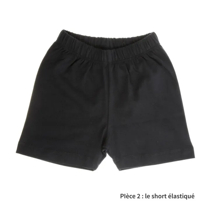 Ensemble short et t-shirt marin enfant ETRETAT Petits cœurs à la mer