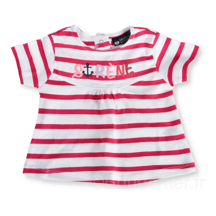 Ensemble short et t-shirt marin pour bébé fille Hublot