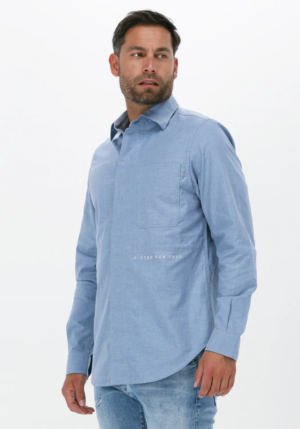 g-star raw chemise décontracté secret utility reg shirt en bleu