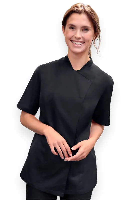 Gastro Veste de cuisine Femme - Manche courte noir